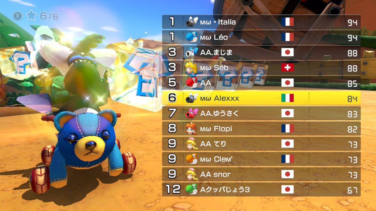 Alexxx_IT's tweet photo. 6vs6 SQ (+46) #MK8D #NintendoSwitch https://t.co/cwCP2wUDT0