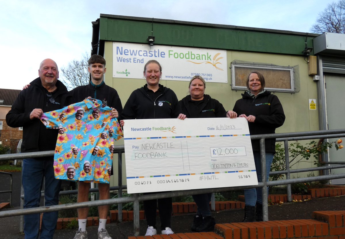 🖤🤍We are delighted to receive an extremely generous donation of £12,000 from Joelinton and Dylan Brett following the sales of their Joelinton Hawaiian Shirts! 👕 🤝The donation will directly help people in need across the Newcastle City region, particularly over the busy