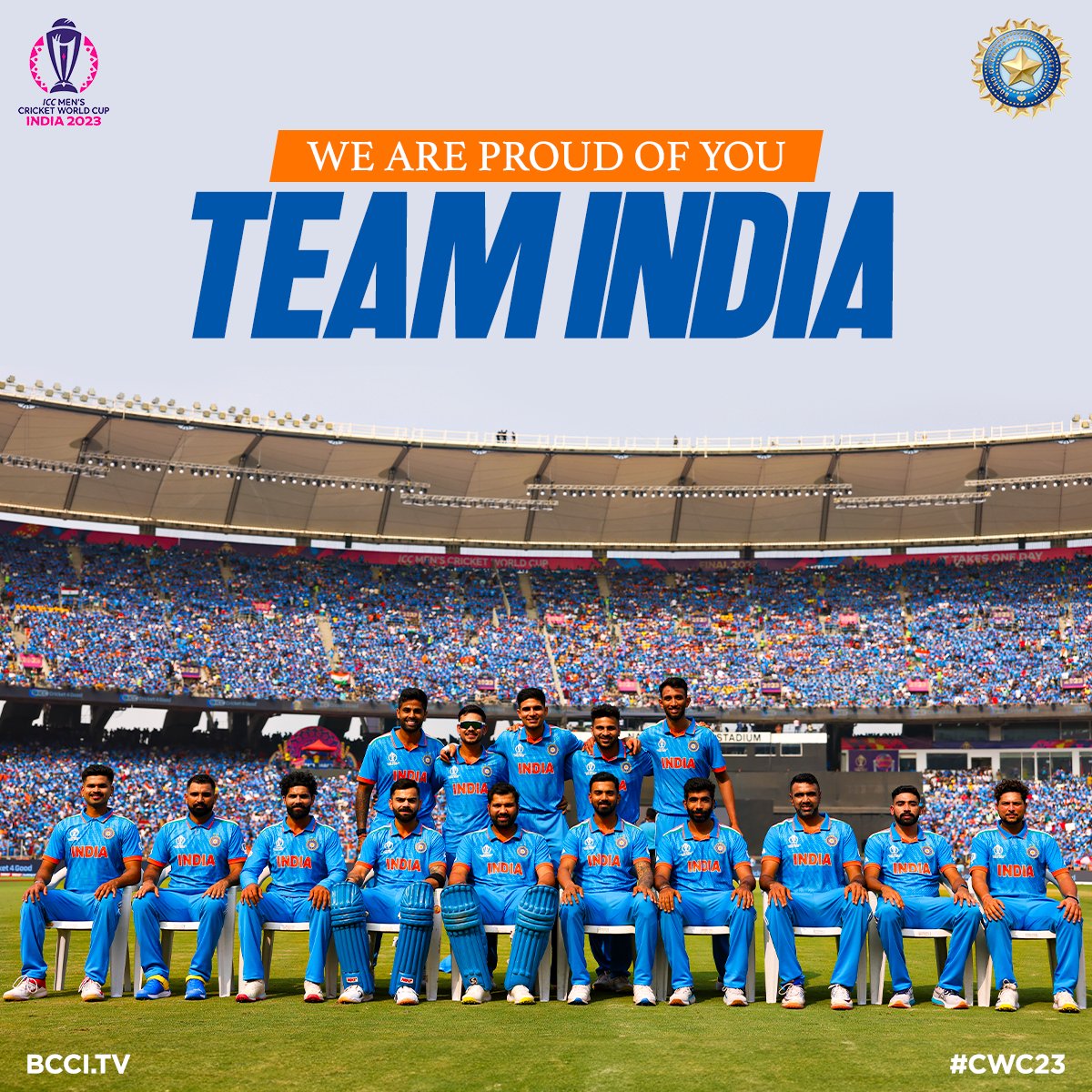 We Are Proud Of You. 👏👏 #TeamIndia | #CWC23 | #MenInBlue