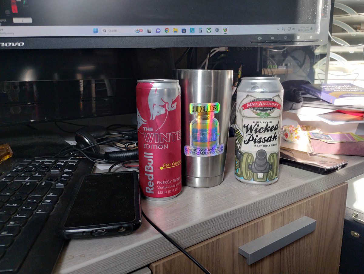 grand_video's tweet photo. This week's beverages on #GRPVG
Wicked Pissah
Pear Cinnamon Red Bull https://t.co/fbFKppqALF