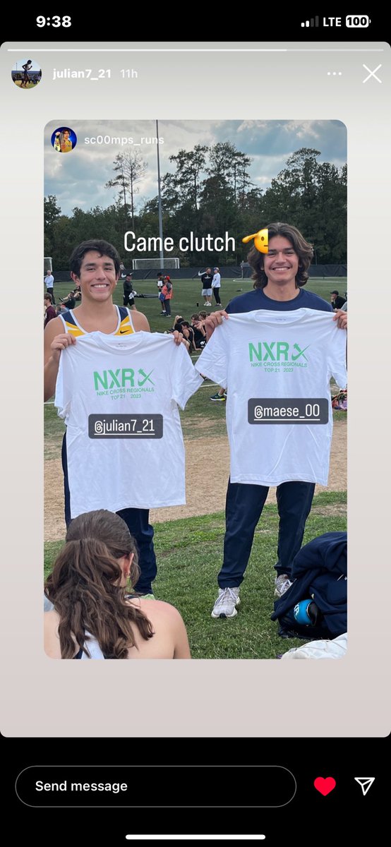 San Elizario Running Club Seniors @Julian7_21 (5th) &  @angelmaese4 (11th) close their HS XC in NXR 23. They ran with over 1,000 runners from 5 states and were awarded with a top 21 runners shirts. The best is yet to come..