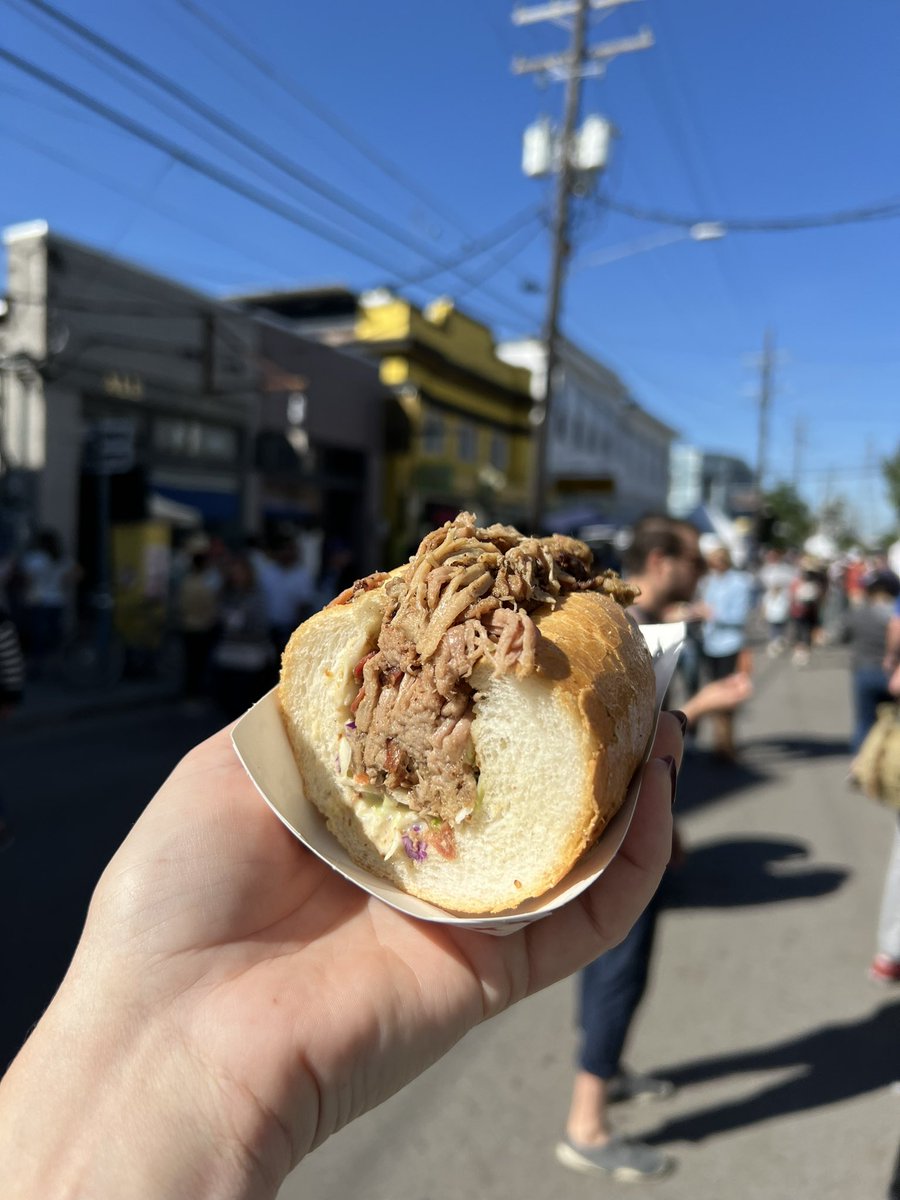 VisitNewOrleans's tweet photo. Choose your fighter: @PoBoyFest edition 

A. Buffalo Shrimp
B. Cochon de Lait
C. Escargot
D. Alligator Sausage with Pimento Cheese 

@TonyChacheres — which one you picking? 

#poboyfest https://t.co/wtaoNNqJNS