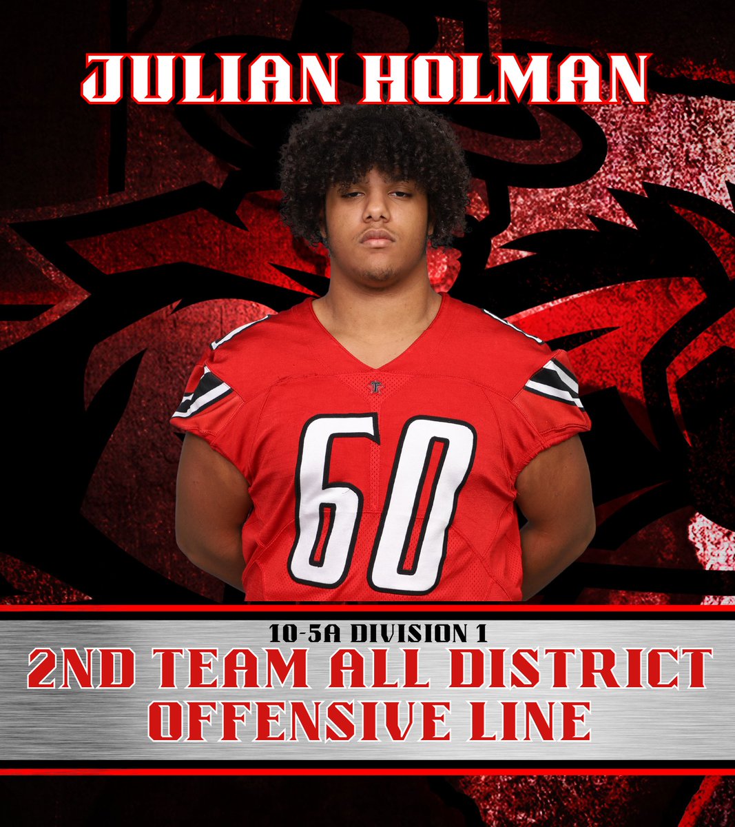 BFTerryFootball's tweet photo. Congratulations to Julian Holman for being named District 10-5A 2nd team all district Offensive Line!
@Darnelljackson6 @lcisdathletics @fbheraldsports 
#WorkHarder https://t.co/5G6AVlW4Zr