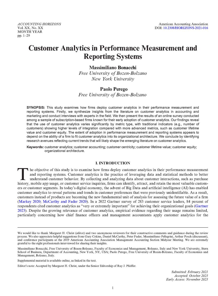 Max Bonacchi (@maxbonacchi) on Twitter photo "Accounting is from Mars, marketing is from Venus"?
NOT true when it comes to Customer Profitability
As digital technology becomes more pervasive, and customer data is easily available customer value becomes the main unit of analysis. 
publications.aaahq.org/accounting-hor… "Accounting is from Mars, marketing is from Venus"?
NOT true when it comes to Customer Profitability
As digital technology becomes more pervasive, and customer data is easily available customer value becomes the main unit of analysis. 
publications.aaahq.org/accounting-hor…