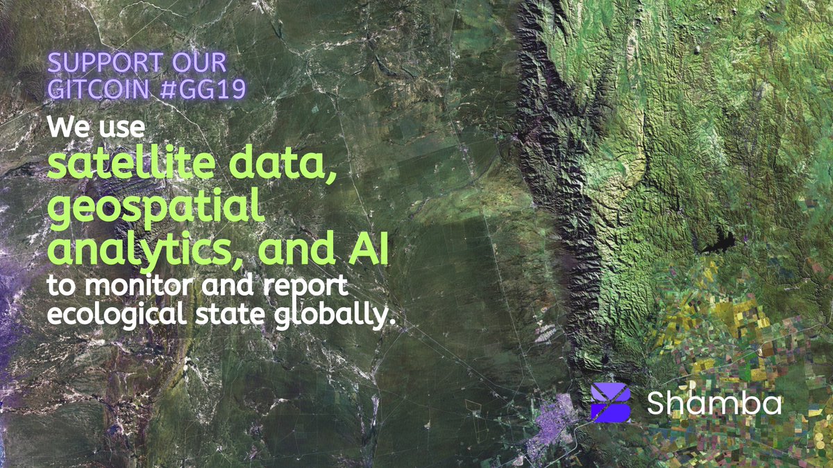 At Shamba, our work involves using satellite data, geospatial analytics, and AI to monitor and report ecological states globally. Our ecological data oracle is contributing to climate insurance and regenerative projects. #Gitcoin #GG19 Support us here: explorer.gitcoin.co/#/round/10/0x5…