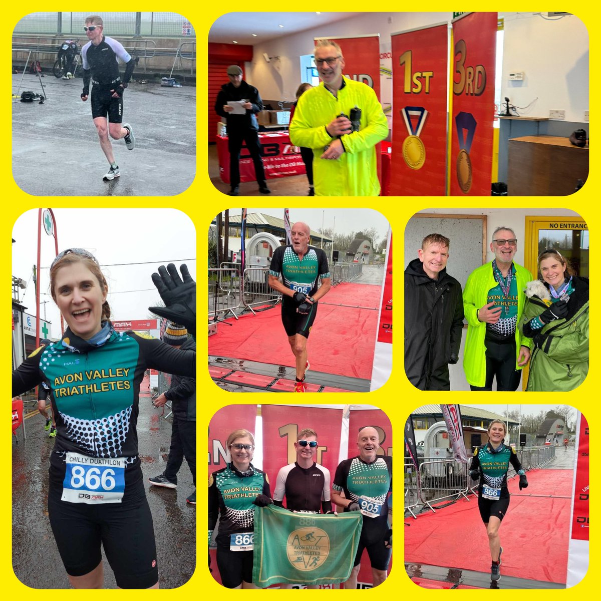 What a day for AVT at the Chilly #Duathlon! Despite the wet weather, everyone had a great time and Darren & Ed took first place in the relay too! 🥇 #Wiltshire #multisport #running #cycling 💛💚