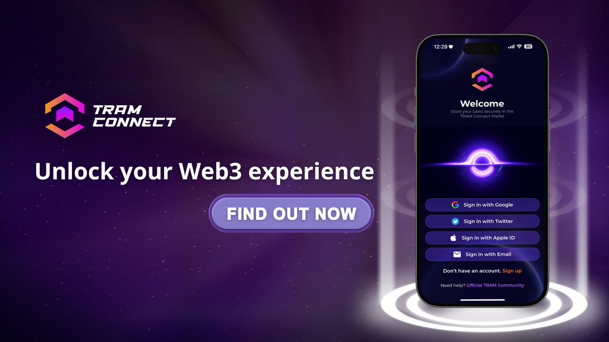 TRAMConnect's tweet photo. What makes #TRAMConnect special?

🔐Dive into seamless transactions with our social login feature! 
🌐Easily create your wallet, send & receive assets
🦾Enjoy hassle-free on-ramps and off-ramps support

Explore now: https://t.co/ZTRq88XUvj

Your gateway to a smoother crypto experience awaits! 🚀 
#TRAMConnect #Crypto #Wallet
