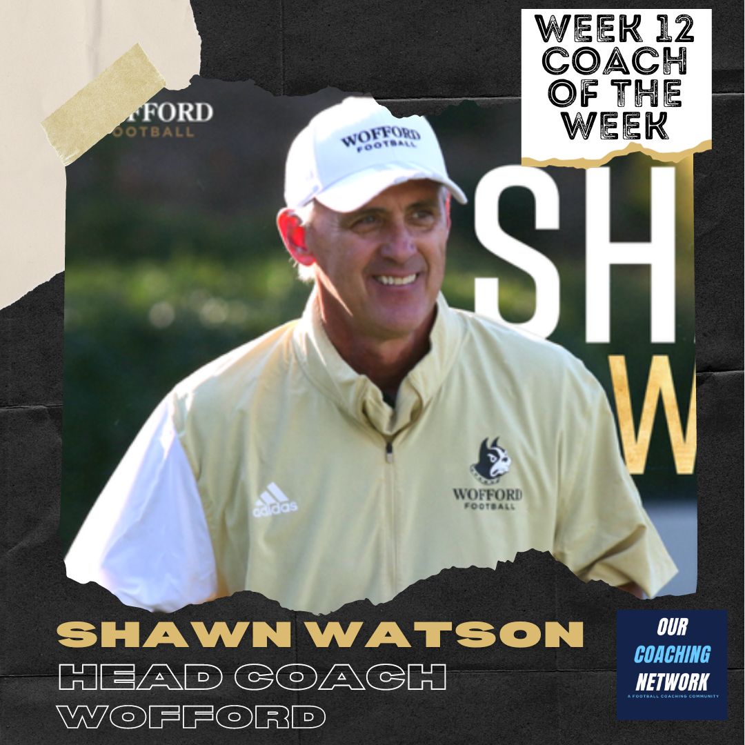 Our Coaching Network | A Football Coach Community (@ourcoachingnet) on Twitter photo 🏈Week 12 Head Coach of the Week🏈
Following <a href="/Wofford_FB/">Wofford Football</a>'s 19-13 win against 2nd ranked Furman, <a href="/WatsonShawn1/">Shawn Watson</a> is our National FCS Head Coach of the Week👏
Huge win against an elite team📈
Coach of the Week🧵👇 🏈Week 12 Head Coach of the Week🏈
Following <a href="/Wofford_FB/">Wofford Football</a>'s 19-13 win against 2nd ranked Furman, <a href="/WatsonShawn1/">Shawn Watson</a> is our National FCS Head Coach of the Week👏
Huge win against an elite team📈
Coach of the Week🧵👇