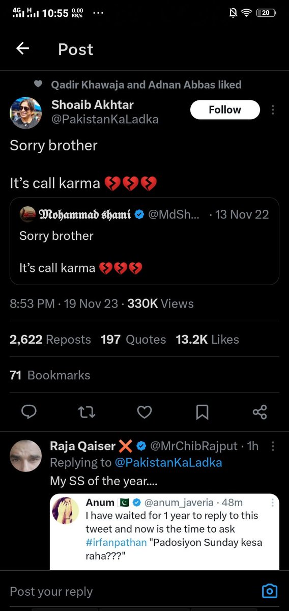 mfz26190's tweet photo. @MdShami11 It is also called karma https://t.co/5IKHmUccPA