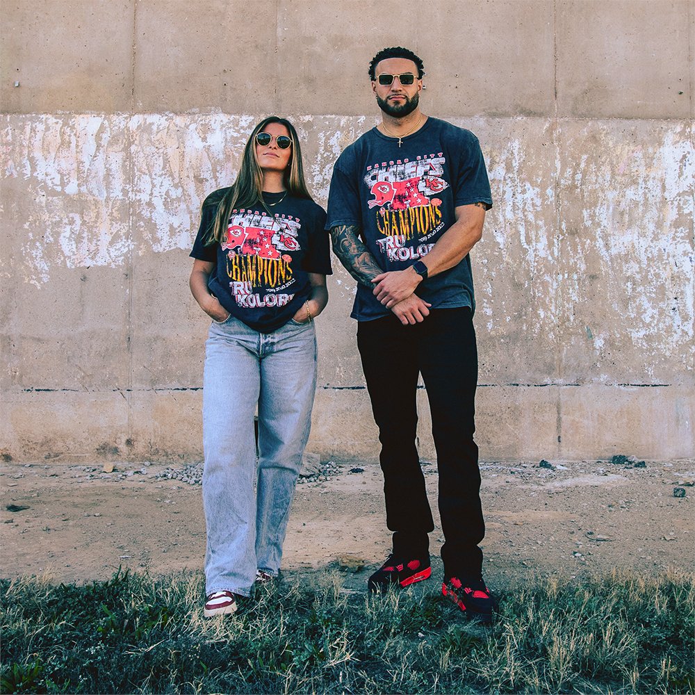 Chiefs's tweet photo. As if you needed an excuse to get more Chiefs merch 😮‍💨

The Chiefs x @TruKolorsBrand exclusive capsule is now available for purchase.