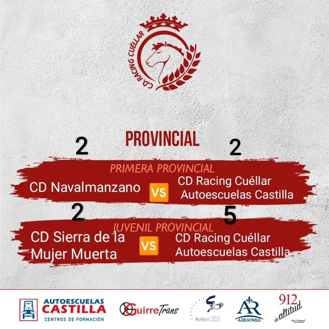 rcuellarfs's tweet photo. Resultados partidos 18/11/23 equipos @rcuellarfs

#ApoyaElComercioLocal 
#apoyamoscantera 
#soydelracingcuellar https://t.co/W9pcl6S8ph