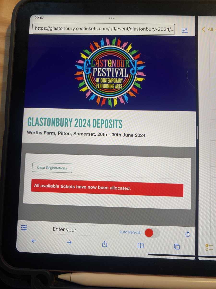 franceswat's tweet photo. @DanBurns1 @Sophulse @glastonbury @TheGlastoThingy @GlastoWatch @GlastoFestFeed @bbcglasto @emilyeavis I got through 7 times, on 3 different browsers, 2 devices - got to payment page 6 times, got 1 set of tickets, got second set to payment then this https://t.co/ZvdKGwV750