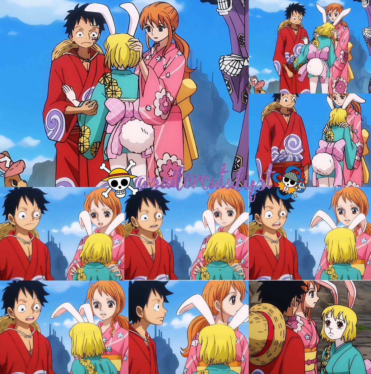 Look how cute they are acting like carrot's parents while she cries like a baby, i'm highly convinced carrot is the older sister and o-tama is the younger sister in #lunami family☺

#lunami #luffyxnami #namixluffy #ONEPIECE1084 #ONEPIECE #ナミ #ルフィ #ルナミ #ワンピース
