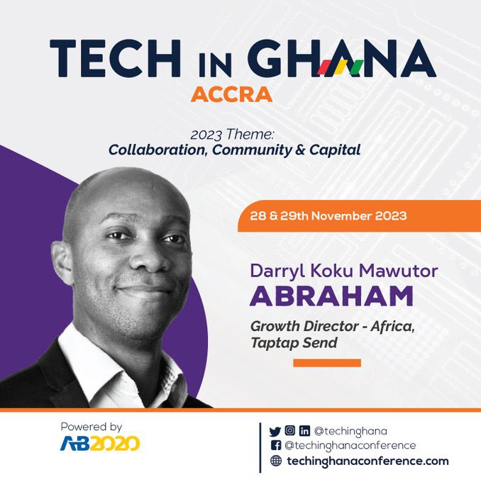 TechInGhana's tweet photo. Taptap Send is a money transfer company that is committed to lowering the cost of remittances and reducing inequality in line with the UN Sustainable Development Goal (SDG).

Mawutor heads the @TaptapSend  Ghana team and is also responsible for growing Taptap Send’s business in Africa. 

We look forward to his return for our 12th Edition

#TechInGhana #fintech #remittances