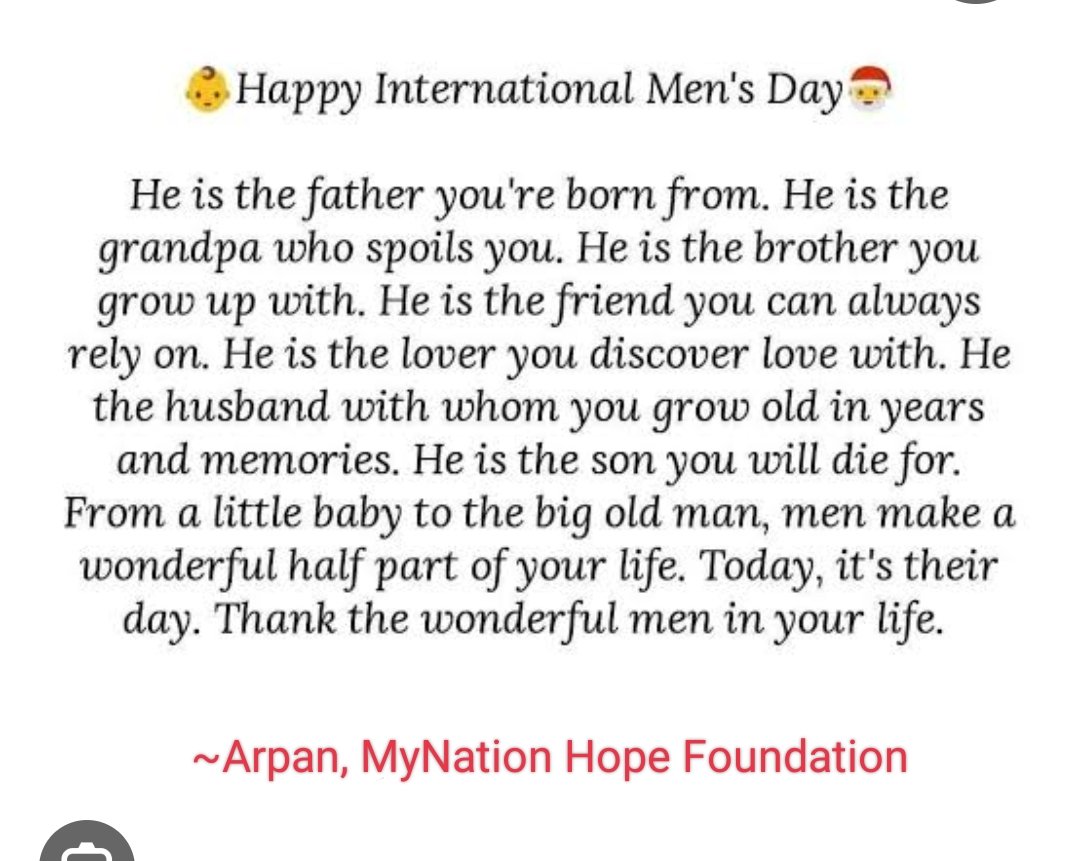 I Wish All My Wonderful Brothers a Very Happy International Men's Days !!