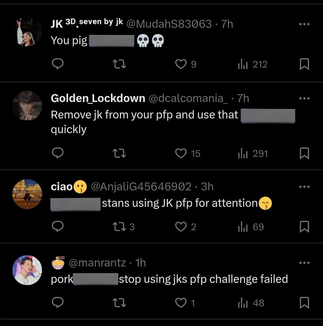 reportforjmn's tweet photo. This is why we keep asking you all to at least block antis even if you can't report because these akgaes always flock under harmless tweets calling jmn racist names since they know nobody would say a thing and they keep har*ssing people until they delete their tweets about him https://t.co/wgUg6dZr4g