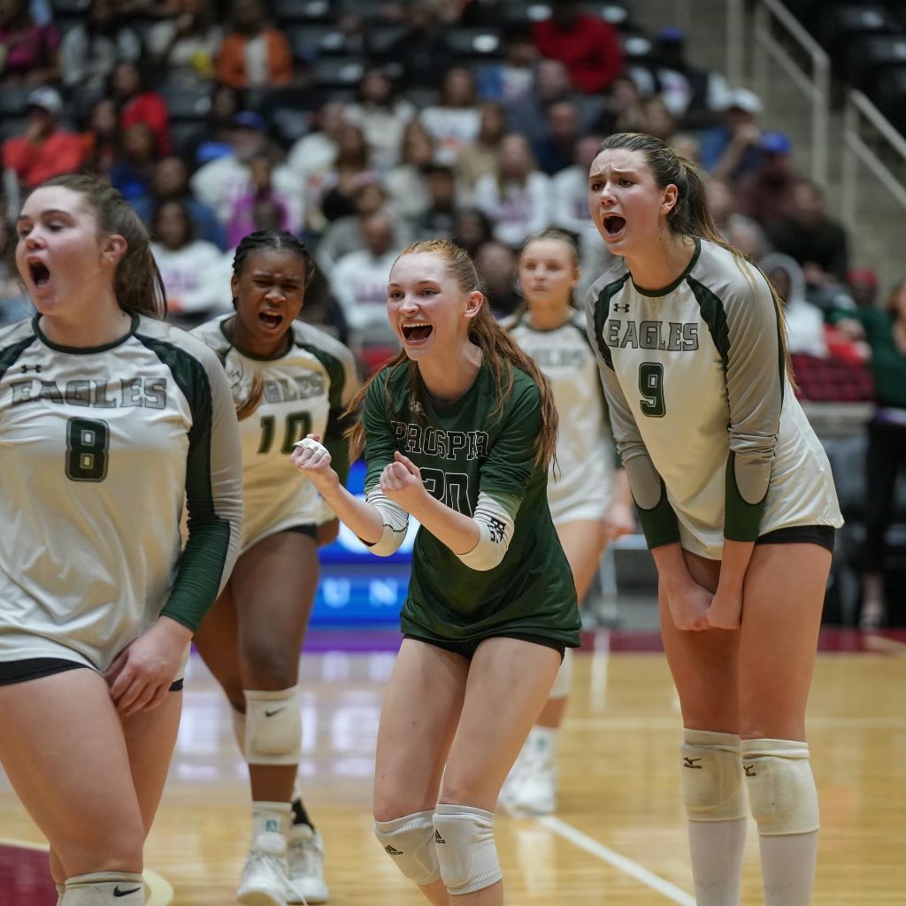 prospervb's tweet photo. Shout out to our little warrior @Sophie_Bridges2 !  She took a hard fall during our semifinal match vs Grand Oaks.  She’s on the mend and we’re praying for you!  We ❤️ u Sophie!!! 🦅💚🏐 https://t.co/kG4TsU5d7d