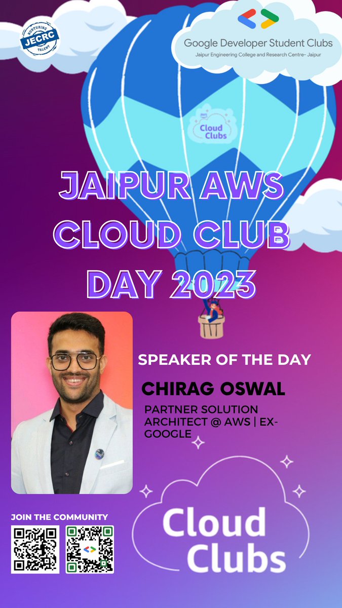 ayushigeorge31's tweet image. One day to go !!!
Everyone is Invited!!!

Check out AWS Cloud Club at JECRC College meetu.ps/c/52RYt/TdDl1/d on Meetup
Link: 
gdsc.community.dev/jaipur-enginee…
#jprawsccd #awscc #aws #gdsc #gdscjecrc 
@GDSCJECRC @gdsc_jecrcclg