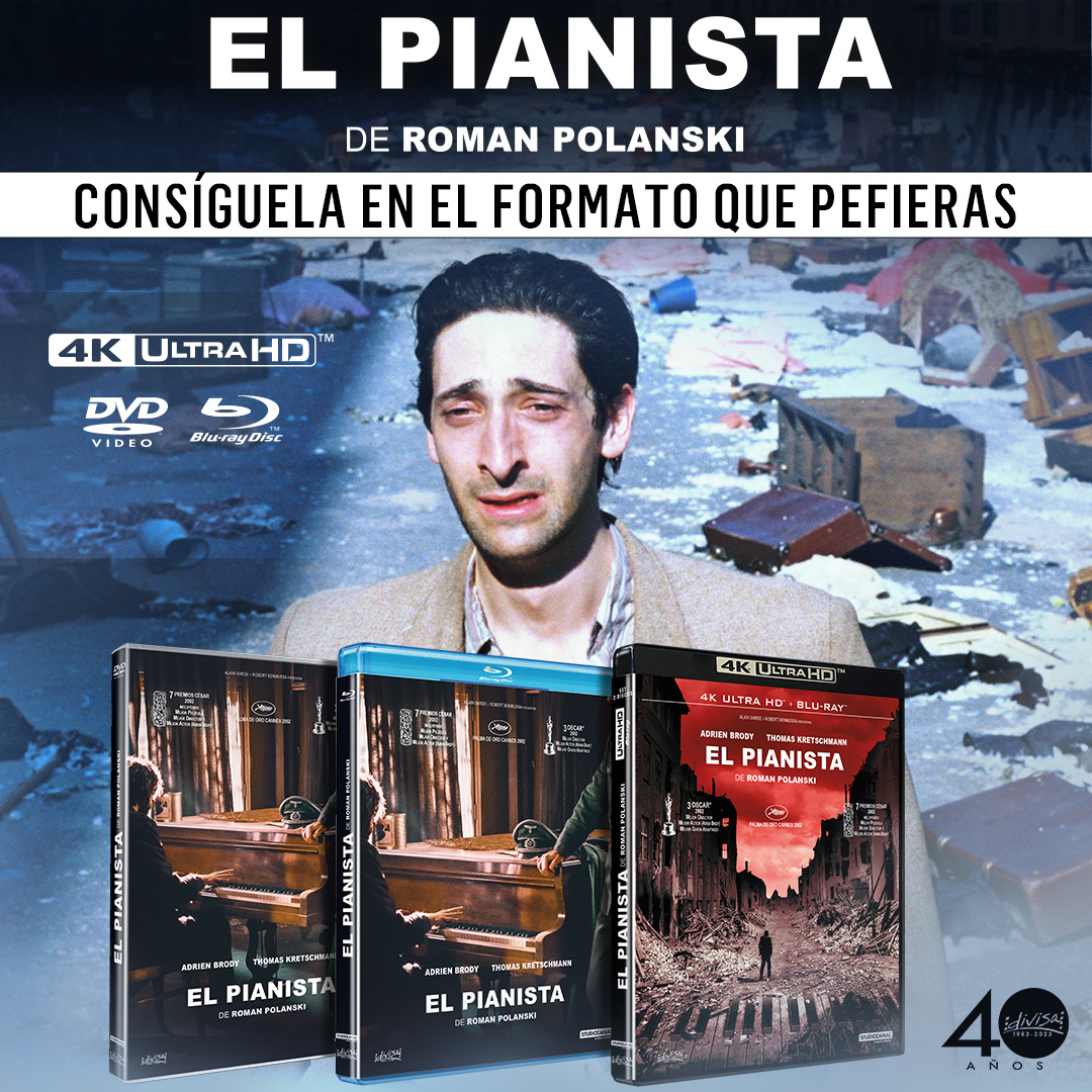 MoobysEs's tweet image. #SORTEO #CONCURSO 

Participa y llévate una de las 6 ediciones que sorteamos de #ElPianista gracias a DIVISA HOME VIDEO. 

RT + FOLLOW ( @MoobysEs &amp;amp; @divisahomevideo ) + MENCIÓN (INVITA A DOS AMIGXS A PARTICIPAR)

Toda la información aquí: 
moobys.es/2023/11/llevat…