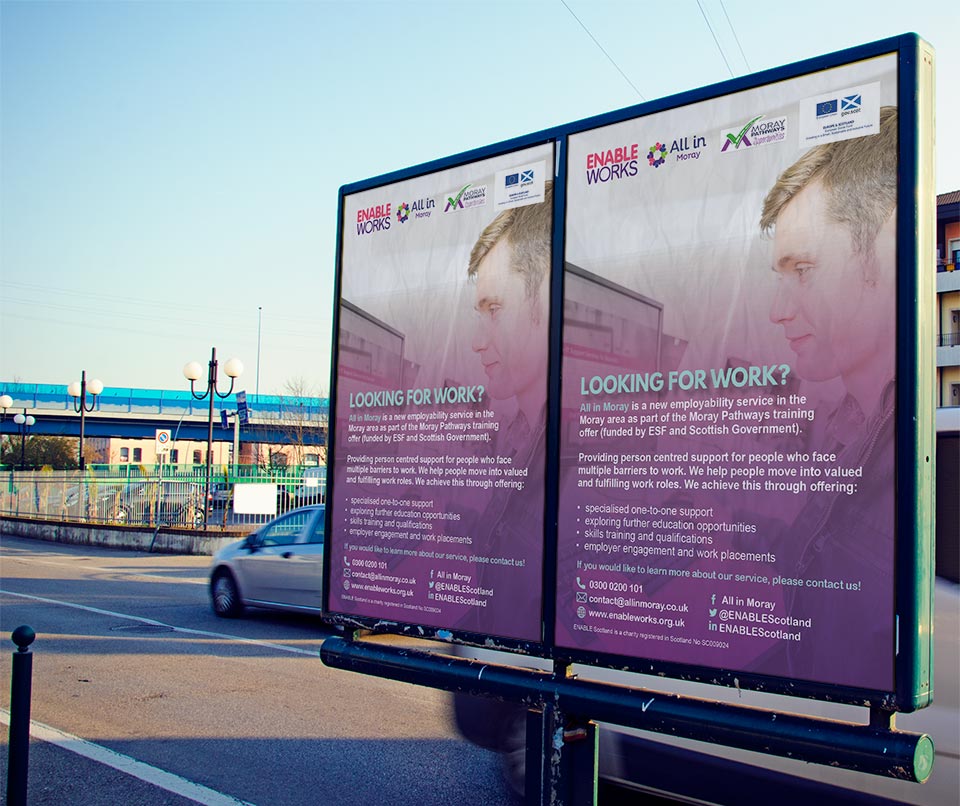 Ak39380645Umair's tweet photo. Large poster or billboard design for advertising All in Moray through various outdoor or indoor billboard displays. 

#graphicdesign #print #marketing #webdesign #billboards #posters #advertising #advertisingdisplay #moray #employment #training #jobs #education #enableworks https://t.co/WYncTAIIsX