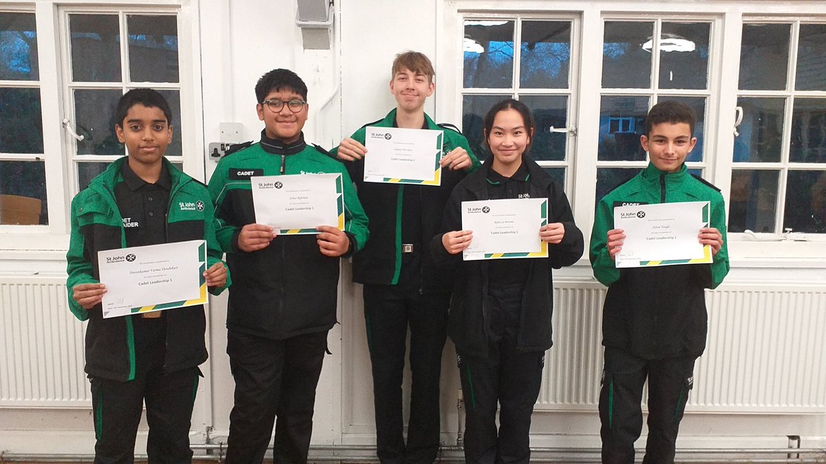 Congratulations to the 5 cadets from <a href="/BournbrookYSU/">Bournbrook YSU</a> who attended &amp; passed their <a href="/stjohnambulance/">St John Ambulance England</a> Cadet Leadership 1 course today.
One proud Unit Manager after seeing them all looking so smart in their uniform.
Looking forward to them bringing their new knowledge back to the unit.