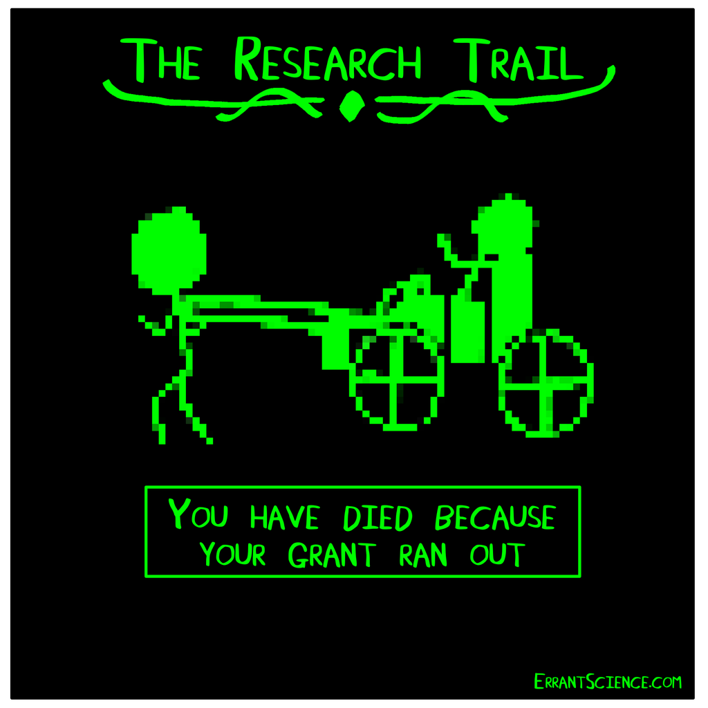 ErrantScience's tweet image. The research trail is littered with the graves of bold researchers that didn&apos;t make it through the wilderness #OregonTrail