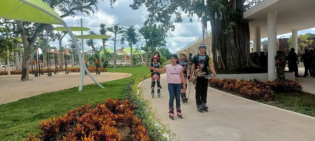 MauVila's tweet photo. ✅ 129 cámaras de vigilancia vinculadas al Centro de Monitoreo C5i de la @sspyuc.

✅ Estación del Ie-tram, que transportará a pasajeros que lleguen del @TrenMayaMX a #Teya hasta el centro de la ciudad. 

✅ También realizamos obras complementarias a este proyecto como los más de 2 km de calles y banquetas repavimentadas alrededor de esta zona, el @AyuntaMerida mejoró las fachadas de la zona para mejorar la imagen urbana, el Corredor Turístico y Gastronómico, así como los trabajos de modernización de la @UNAYucatan.

Seguimos cambiando #Yucatán, generando más empleos, impulsando el desarrollo del estado y fortaleciendo el turismo con cambios permanentes a la altura de las familias yucatecas. (2/2)