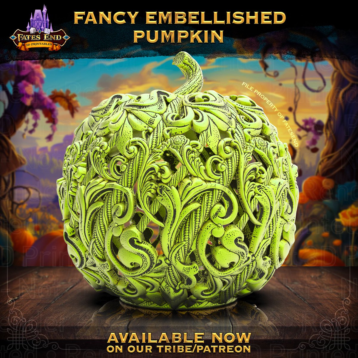 Dive into the tale of our Fancy Embellished Pumpkin—3D-printable elegance for your seasonal setup. Let this enchanted design lift your holiday spirit. 🎃✨
🔗Discover more, link in our bio! 
#Pumpkin #FatesEnd #DIYCrafts #SeasonalDecor #HolidayMagic #3DPrinting #3D