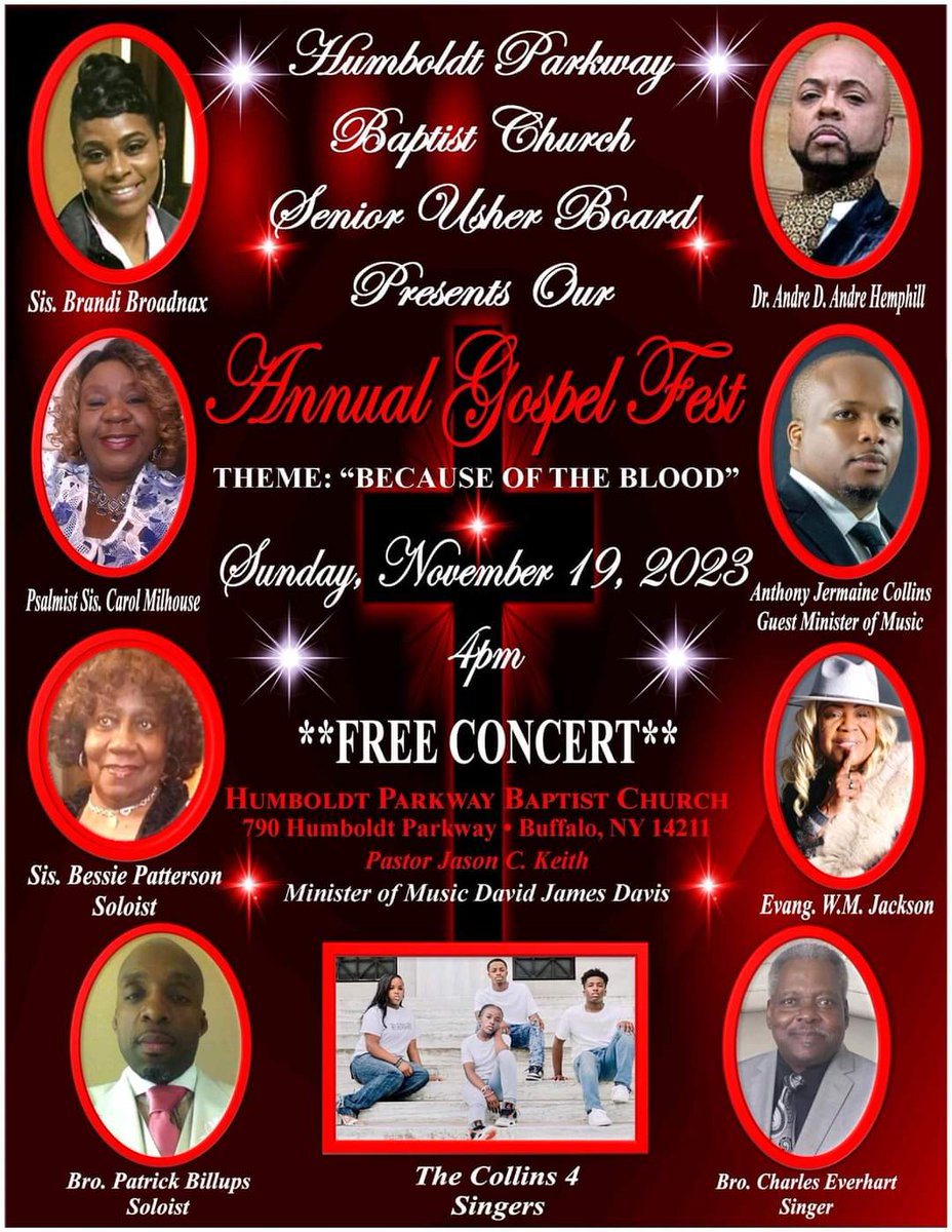 WeAreGI20's tweet photo. I know yall didn't think we were done singing. Join us today 4pm at Humboldt Parkway Baptist Church 790 Humboldt Parkway, Buffalo, NY 14211. We expect it to be a high time because of the blood. Thanks to Psalmist Carol Milhouse for reaching out to us we are truly honor. https://t.co/qDmCEjxiXk