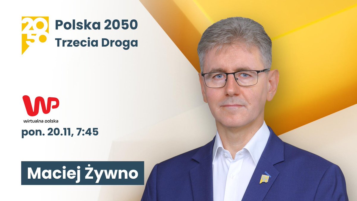 Zapraszamy na jutrzejsze spotkanie medialne z @ZywnoMaciej o 7:45 w @wirtualnapolska #PL2050wMediach