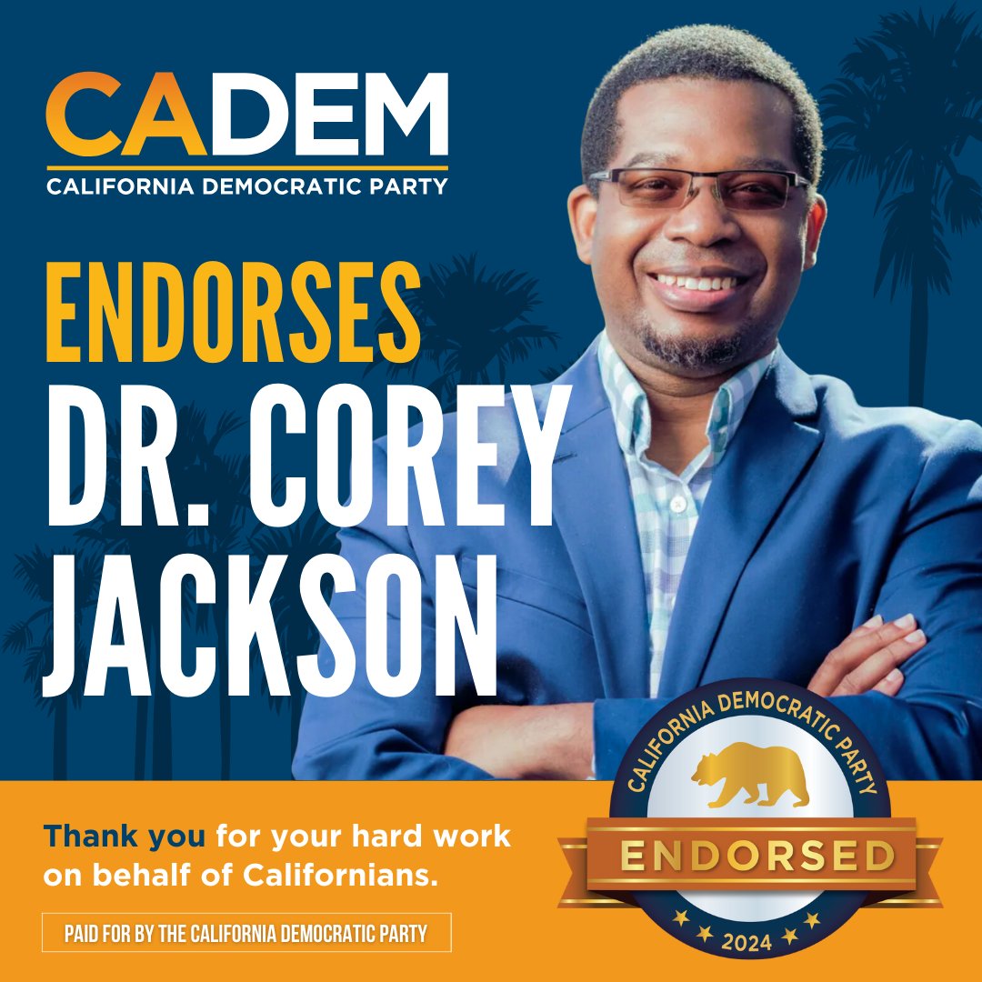Assemblymember Corey A. Jackson is a champion for working people in the State Assembly! @jackson835 #CADEM #Organize2Win