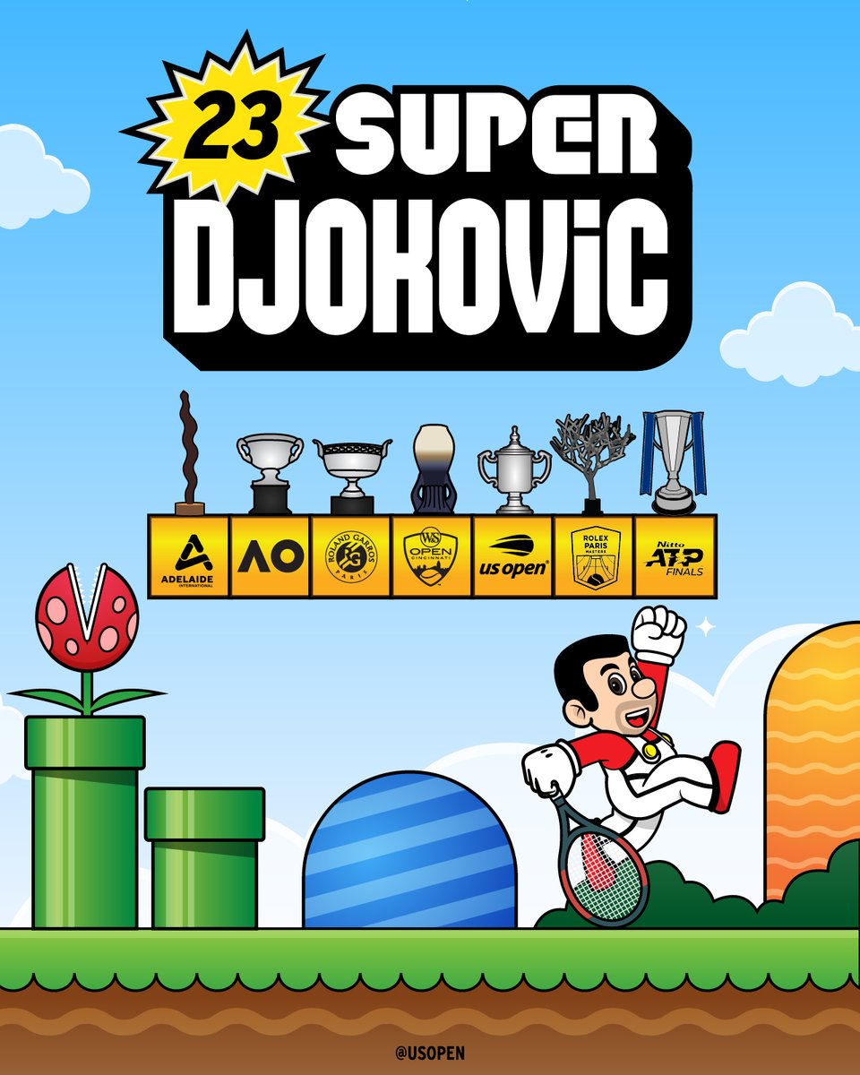 usopen's tweet photo. Success at every level in 2023 for Novak Djokovic! https://t.co/lSBeJGHdXC