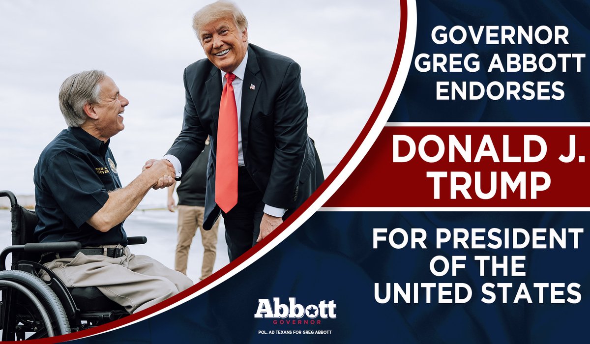 Today, I am proud to endorse Donald J. Trump for President. Now more than ever, America needs a President who will secure the border and prioritize national security. President Trump is the clear choice to get the job done.