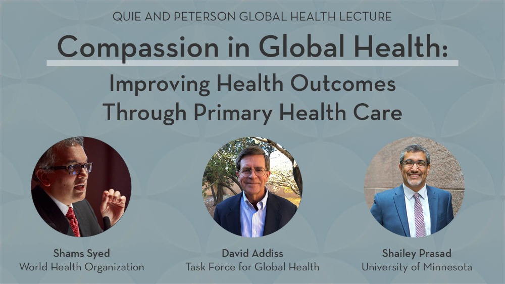What role does #compassion play in #GlobalHealth? How can those involved in #primaryhealthcare prioritize people’s humanity to improve health outcomes? Join us Nov 20 for 7th annual Quie & Peterson event. Register here umn-private.zoom.us/webinar/regist… & info here globalhealthcenter.umn.edu/quie-peterson-…