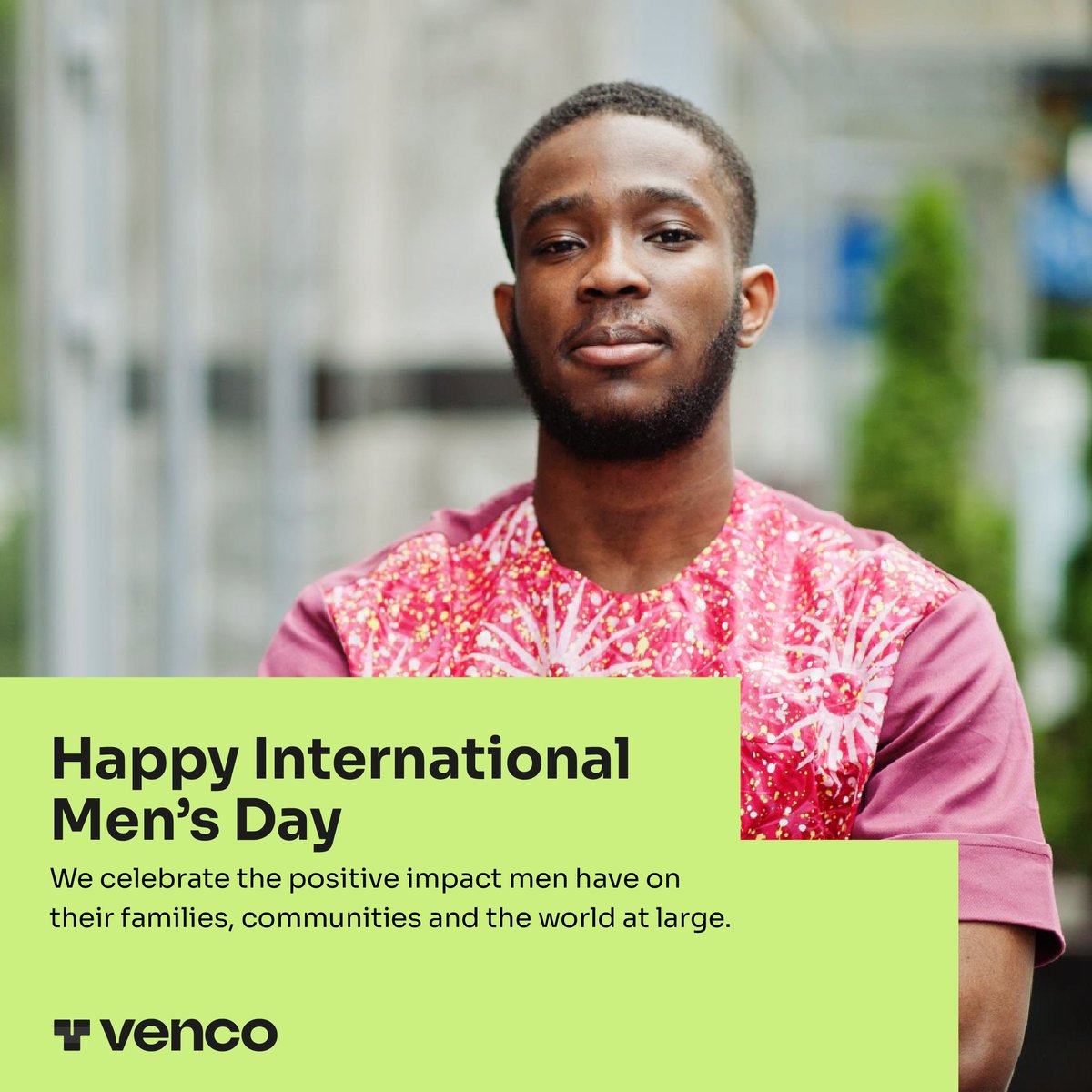 To each one man using their talents, creativity and hard work to make our communities and homes more secure and comfortable

Happy International Men’s Day from Venco.

#venco #vencoafrica #facilitymanagers #techbro #IMD2023 #internationalmensday