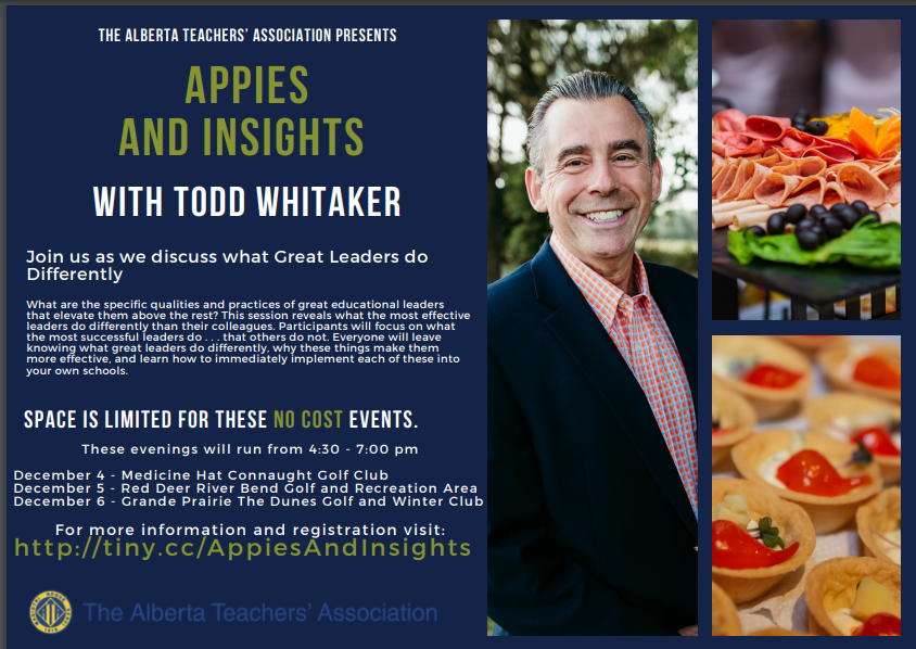 Todd Whitaker is coming to share his expertise with Alberta School Leaders!