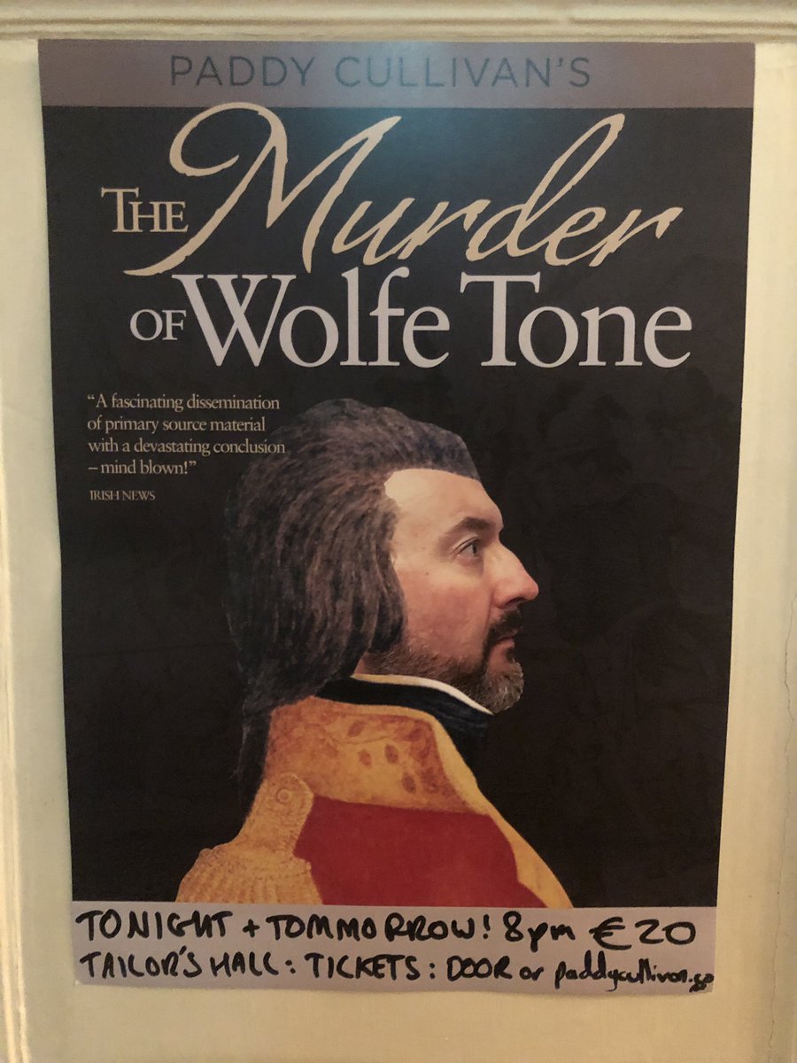 DAVIDLYNCHY's tweet photo. A very entertaining night last night at The Murder of Wolfe Tone.
@paddycullivan
#WolfTone #1798 #225years #history #unitedirishmen
Check Paddy’s website for tickets & tour schedule. ⬇️
https://t.co/owNG0WZ17h https://t.co/jVMECHg85P