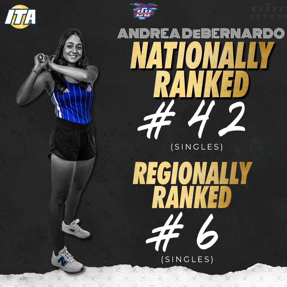 🎾WTEN | Congrats to these Women's @LCUTennis Nationally and Regionally Ranked members, as the ITA announced their first rankings in singles and doubles play