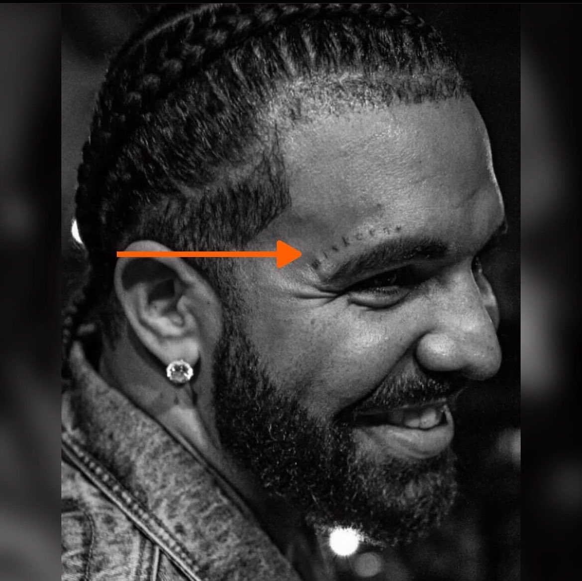 DailyLoud's tweet photo. Drake shows off his new face tattoo 👀 https://t.co/ACvQxt79CI