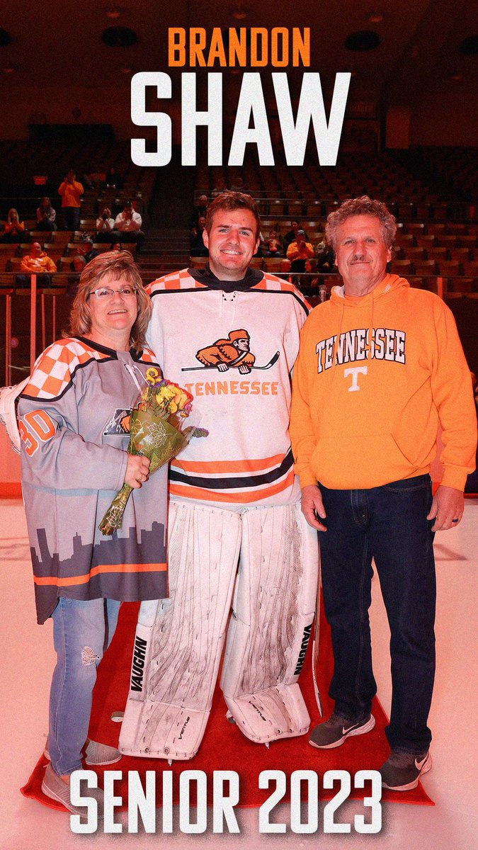 Celebrating our senior goaltender, Brandon Shaw! Happy Senior Night!