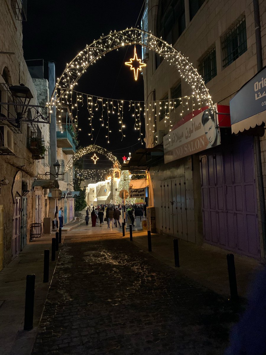 Shepherds4Good's tweet photo. A little over a week ago, the Patriarchs and Heads of Churches in Jerusalem announced the decision to forego any unnecessary celebrations this year for Christmas. In Bethlehem, Palestinians took down Christmas lights that have been up for years in solidarity with Gaza. https://t.co/WxYevLeakf