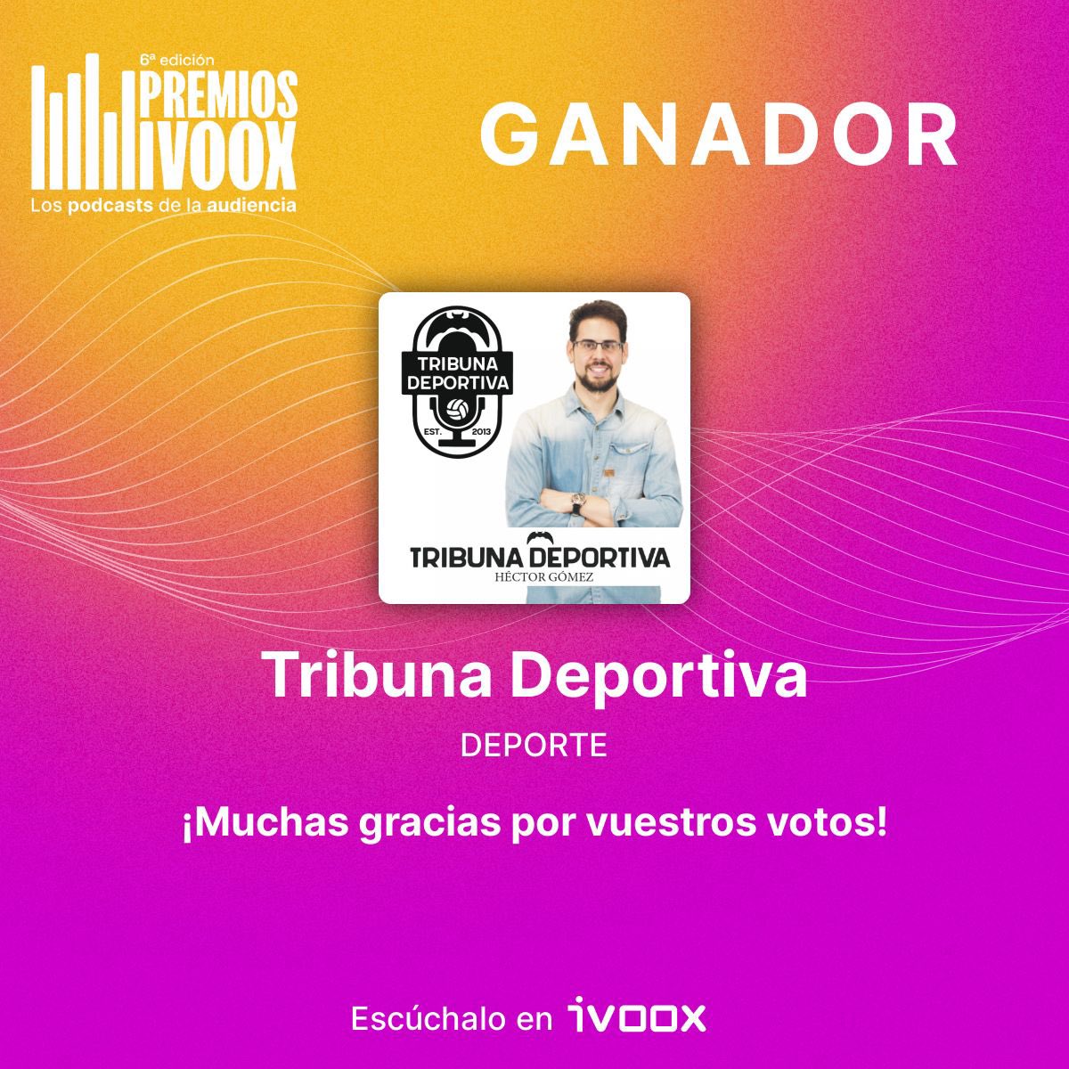 Airsip_internet's tweet photo. Nuestra más sincera enhorabuena a nuestros amigos de @TribunaVCF por tan merecido premio #tribunadeportiva #ivoox #premiosivoox #airsip #internet https://t.co/sEdFpTaMRJ