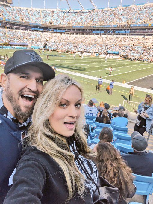 Beautiful day at the Cowboys game in Charlotte with my gorgeous husband @barrettblade777 https://t.c