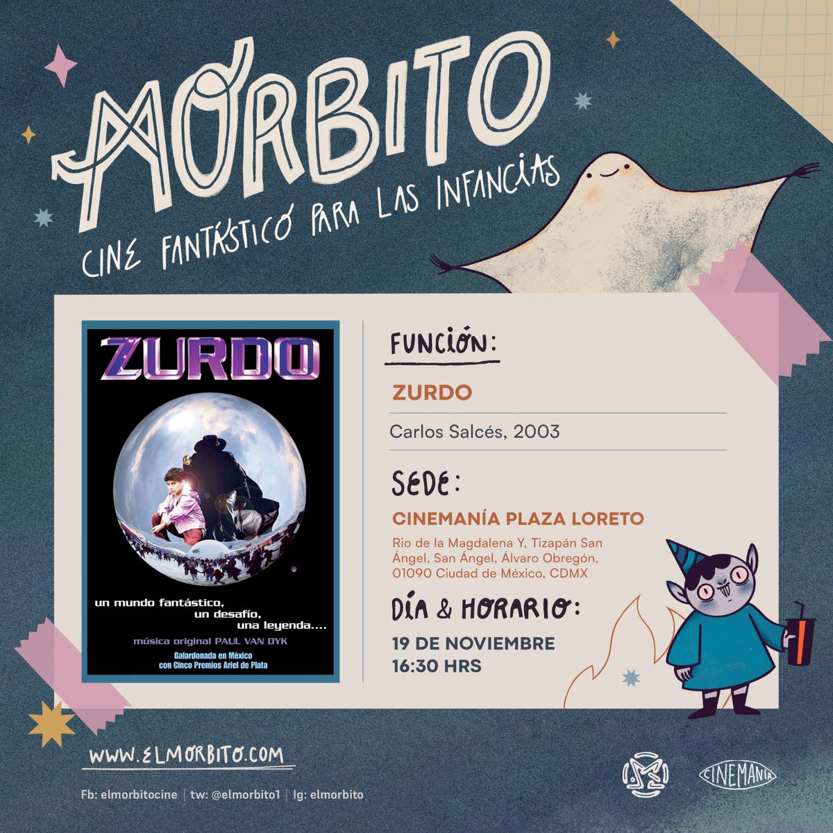 Hoy domingo 19 de noviembre a las 4:30 PM no se pierdan en <a href="/CinemaniaCdmx/">Cinemanía</a>  #Zurdo 
#MorbidoFest2023 #Morbito2023