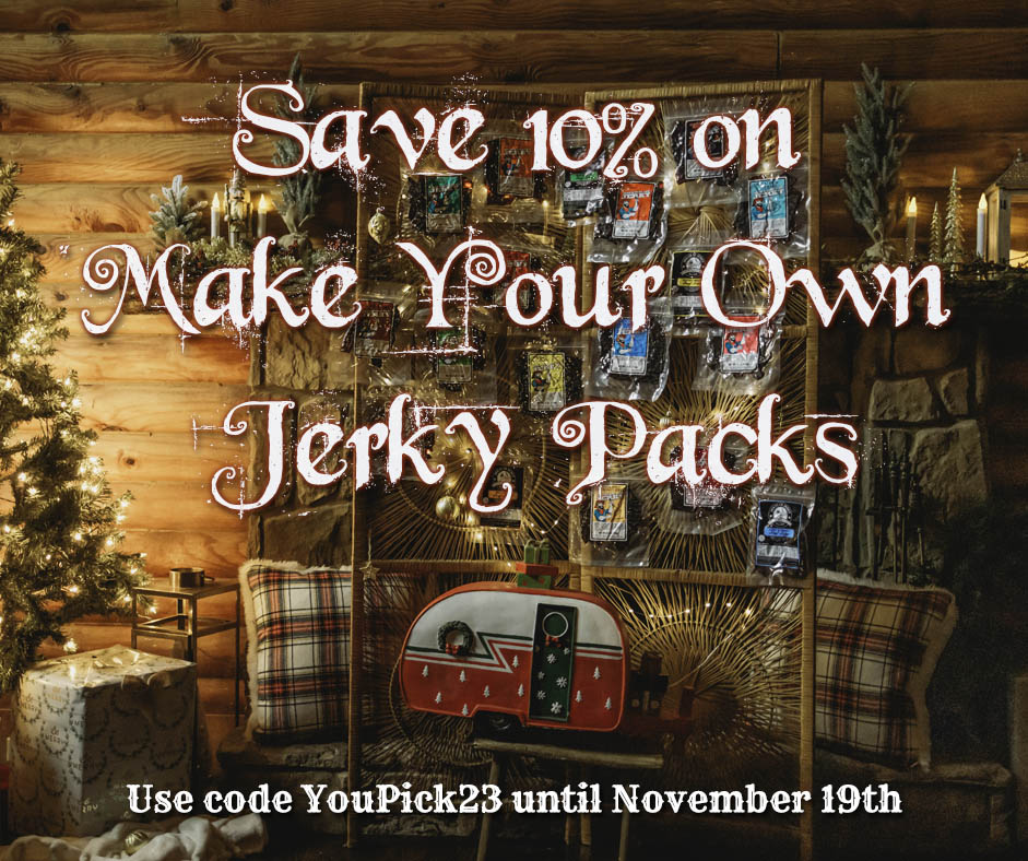 HouseOfJerky's tweet photo. LAST DAY!
Customize a sampler pack for the adventurous jerky lovers on your gift list...or for yourself! 

𝟏𝟎% 𝐎𝐅𝐅 𝐌𝐚𝐤𝐞 𝐘𝐨𝐮𝐫 𝐎𝐰𝐧 𝐉𝐞𝐫𝐤𝐲 𝐏𝐚𝐜𝐤𝐬 through 11/19. Use code YouPick23 at checkout. 🛒🎄 https://t.co/BvYrqdHkBH  #FoodieGifts #BeefJerky https://t.co/HTQJlOdAAO