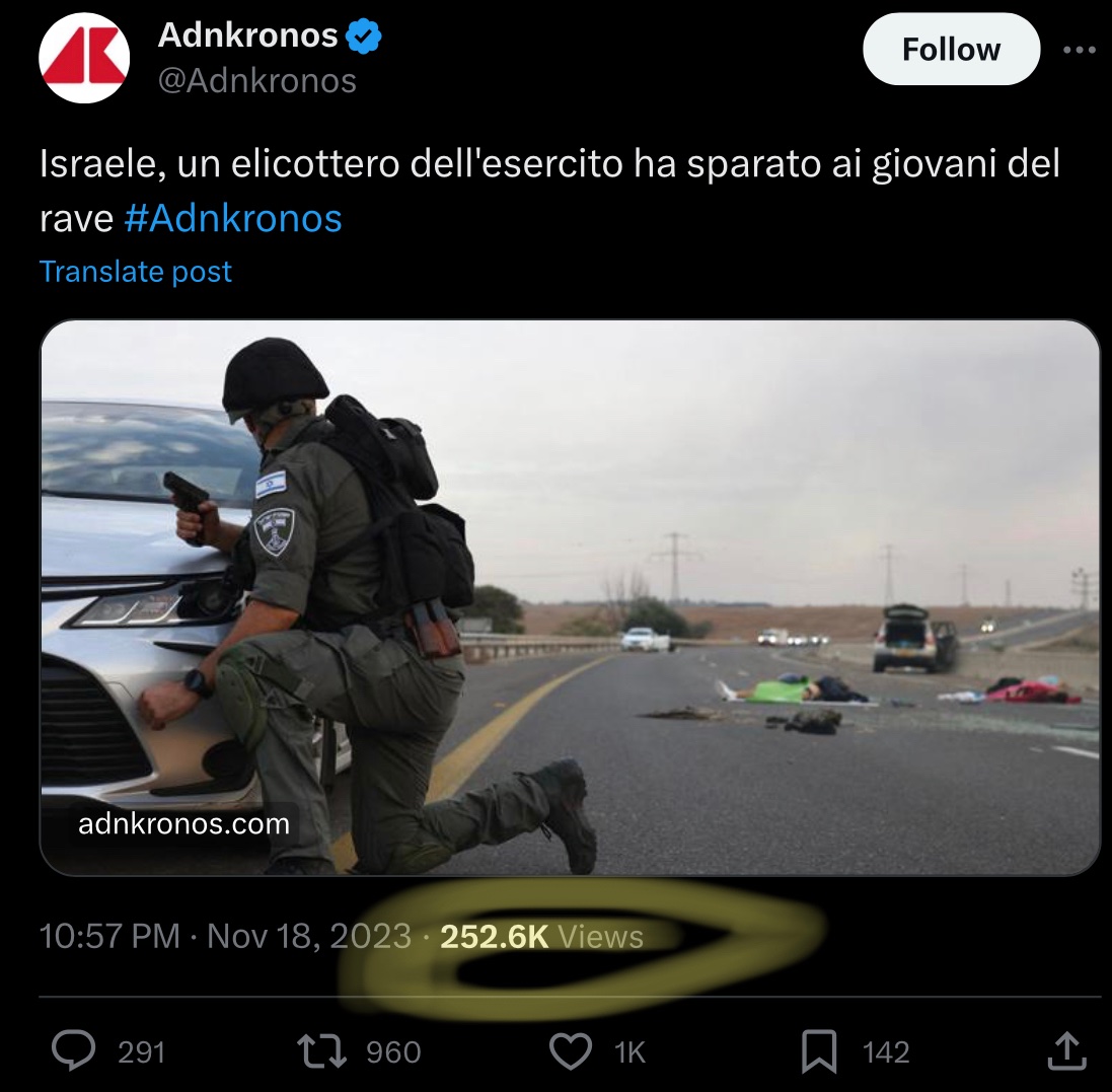 Come l’ha lanciata la direttrice di Haaretz (edizione eng) vs come l’ha lanciata Adnkronos