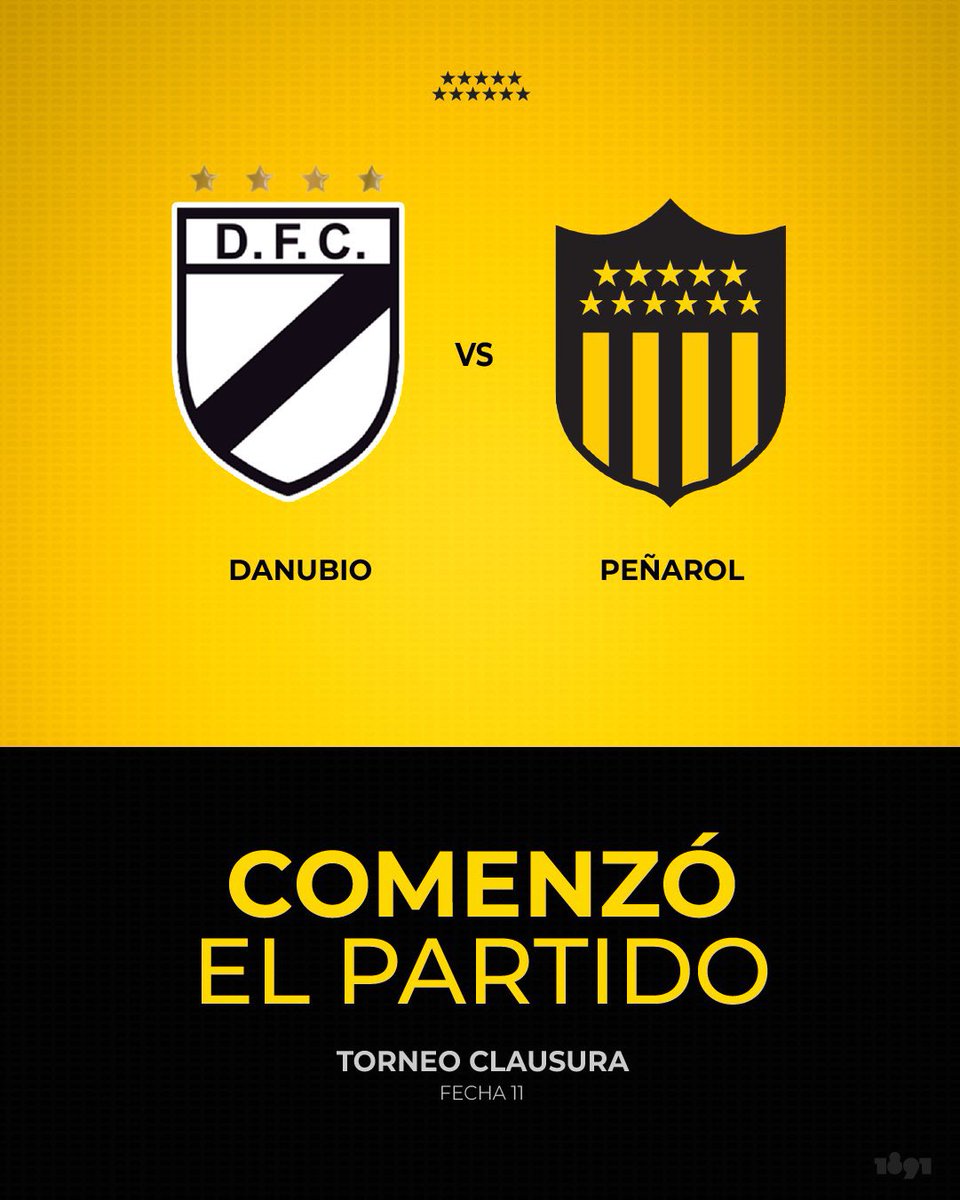 Comenzó el partido <a href="/OficialCAP/">PEÑAROL</a> - Danubio.

#VamosCarbonero