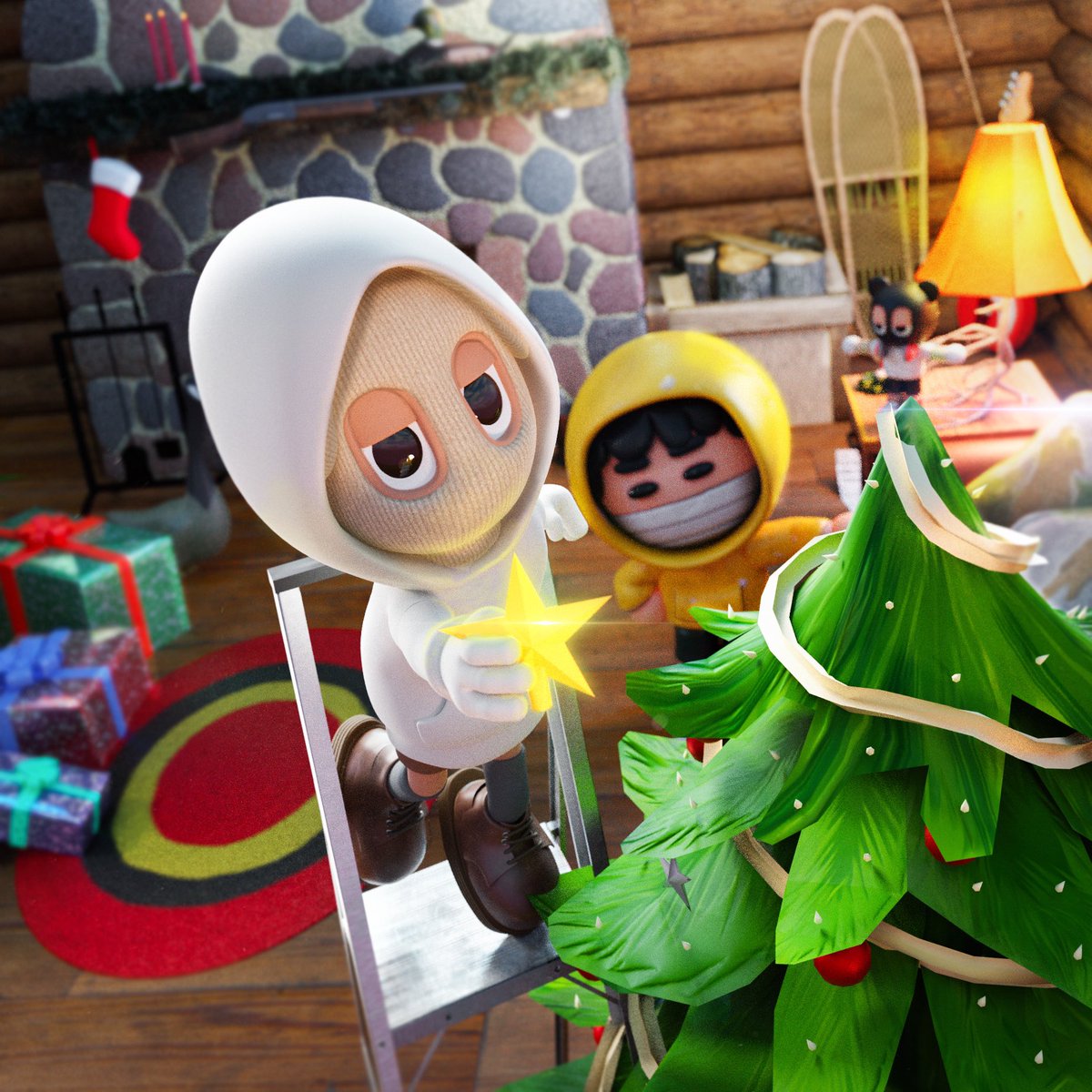 mokuart_'s tweet image. Putting the star on the christmas tree ⭐️🎄
First artwork made with my Beast!