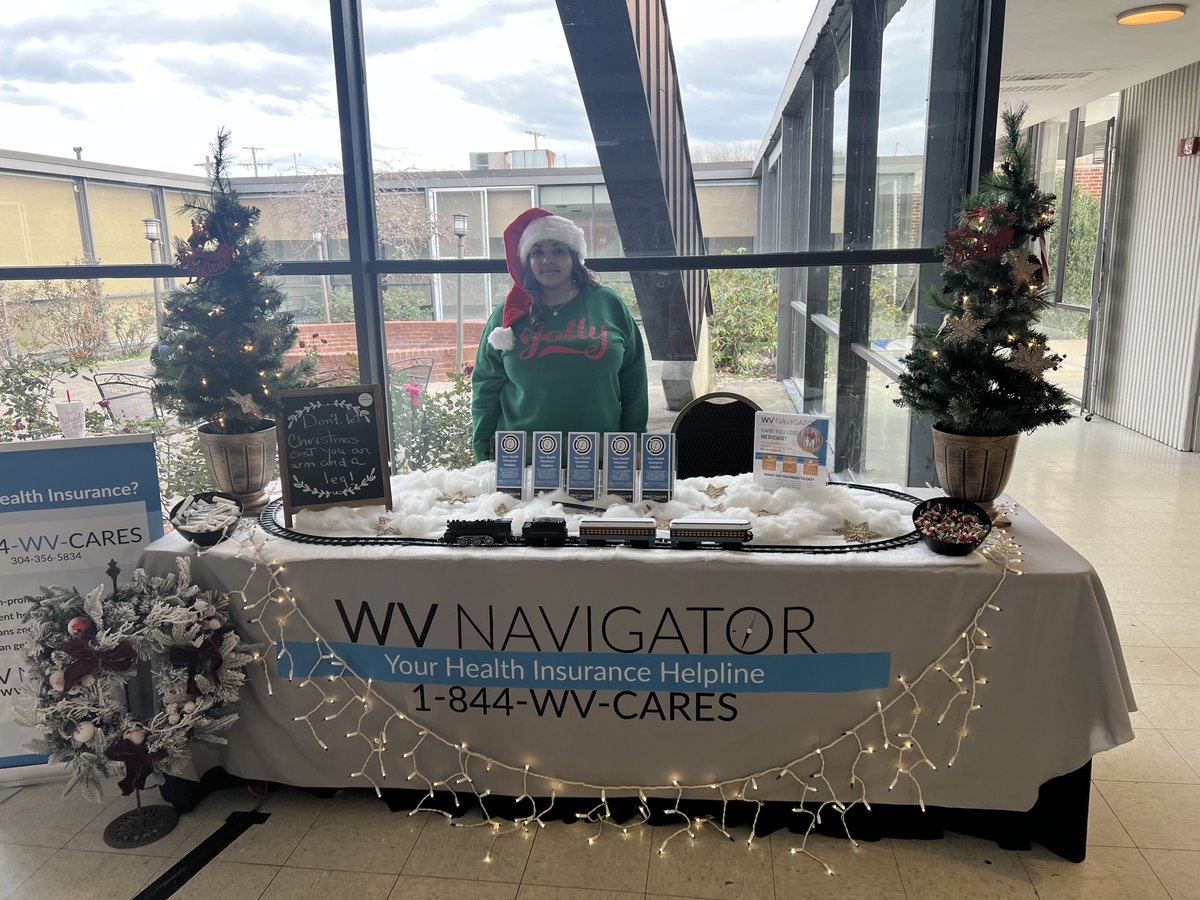 We are always out in the community offering enrollment assistance. Special thanks to our outreach worker, Toni, for making our display extra holiday special!