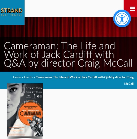 craigkmccall's tweet photo. Next Sunday I’m in Belfast to present my doc CAMERAMAN: THE LIFE &amp; WORK OF JACK CARDIFF at @StrandArtsCentr Sun 26th 14:00. Tie-in with #BFI Powell and Pressburger retrospective. For this duo Jack shot A MATTER OF LIFE AND DEATH, BLACK NARCISSUS and THE RED SHOES, find out how? https://t.co/uPiB7PvmiG